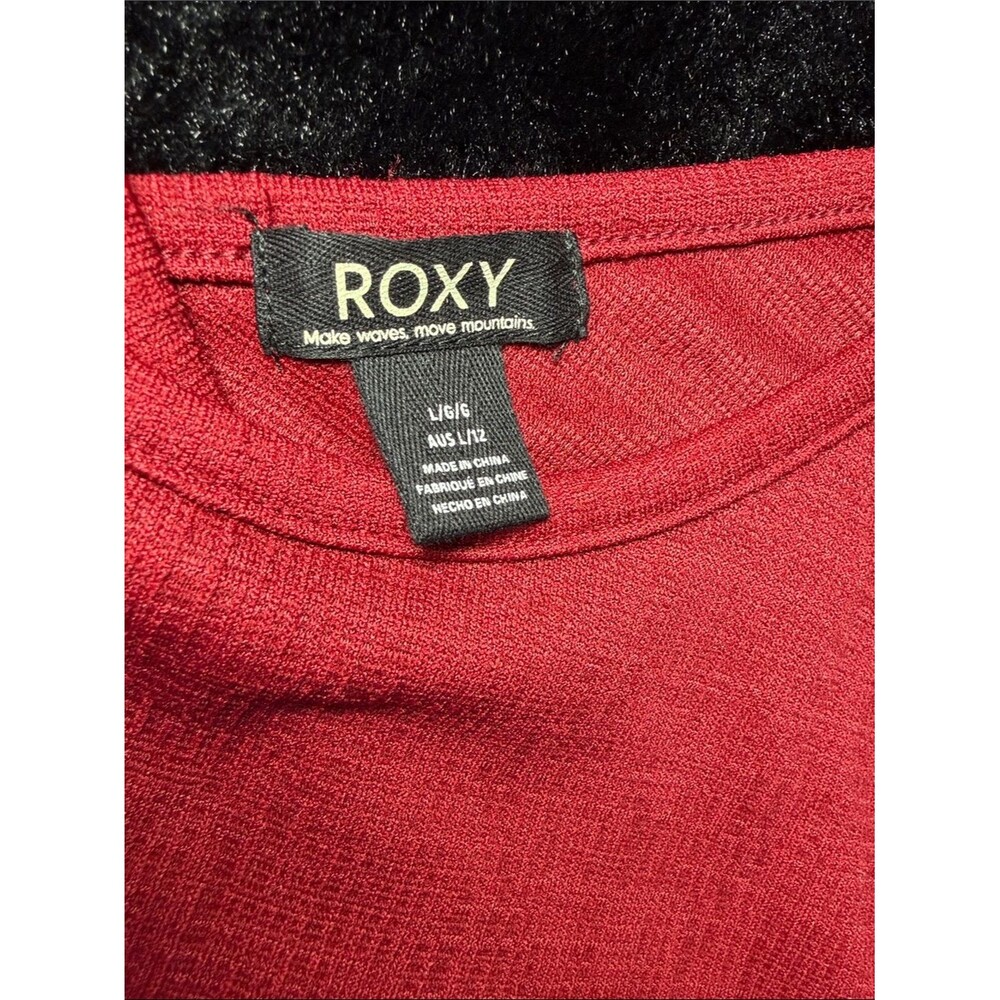 Roxy Good Keepsake Red Burgundy Scoop Neck Crossback Crop Tank Top Large - Picture 2 of 8